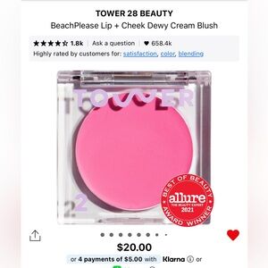 Tower 28 Beach Please Cream Blush in Dream Hour (NEW)
